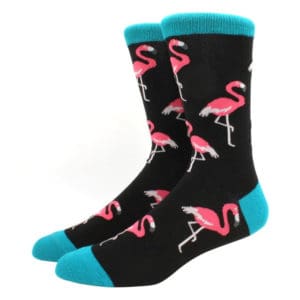 Flamingo Socks – Black & Blue