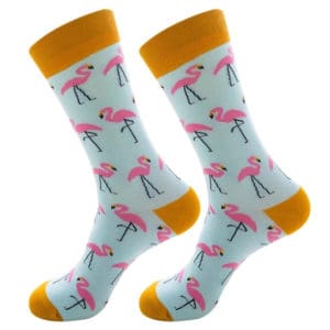 Blue & Yellow Flamingo Socks