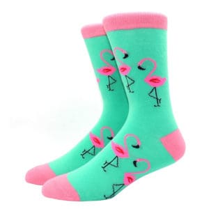 Green & Pink Flamingo Socks