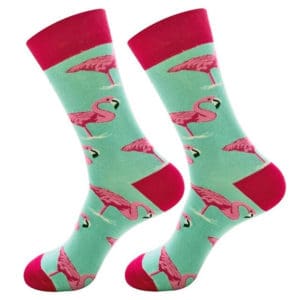 Flamingo Socks – Green & Red